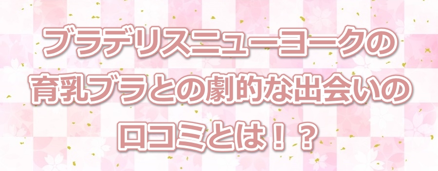 ブラデリスニューヨークの育乳ブラとの劇的な出会いの口コミとは！？